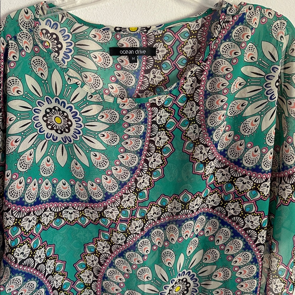 Ocean Drive Mandala Blouse M
